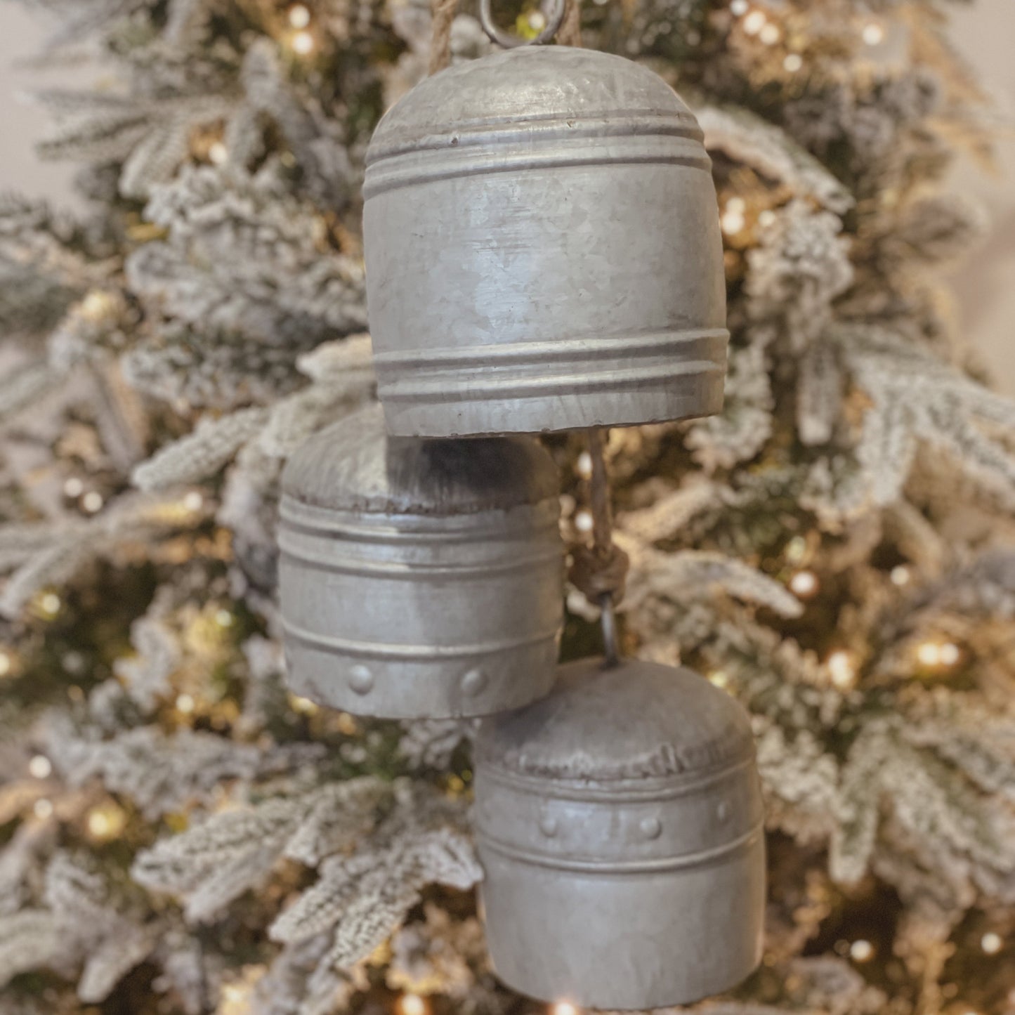 Set of 3 Rustic Metal Hanging Bells