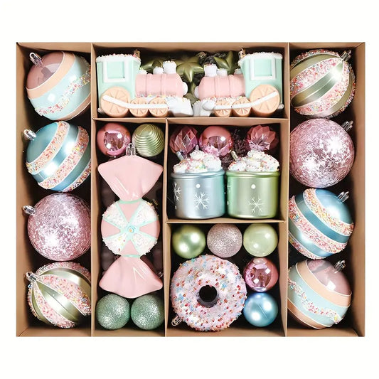 Set of 70 Pastel Sweet Treat Ornaments