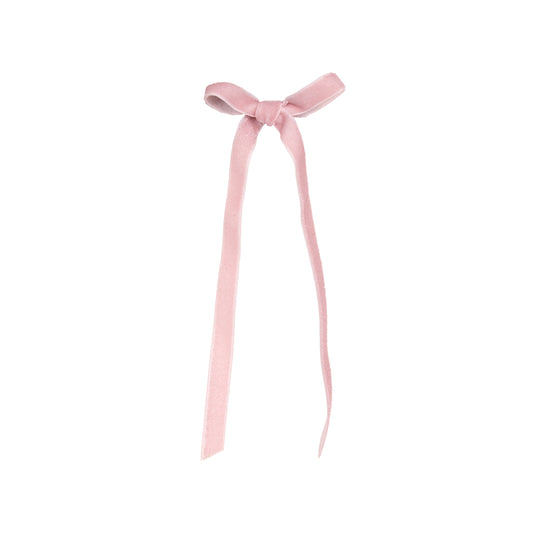 6pk Pink Velvet Skinny Bows