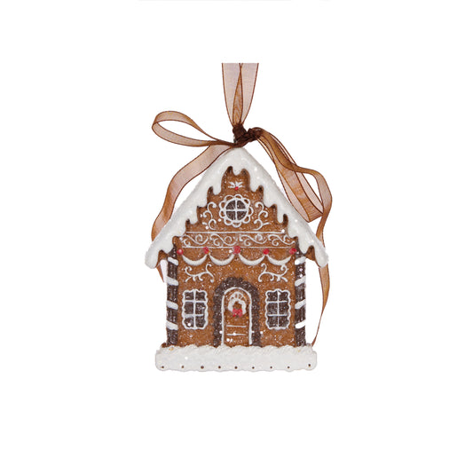 Piped Gingerbread House Hanging Ornament
