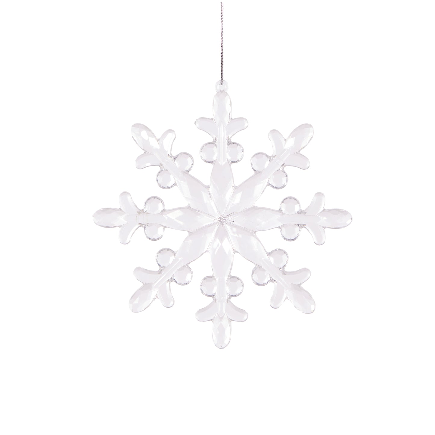 Clear Intricate Snowflake Ornament