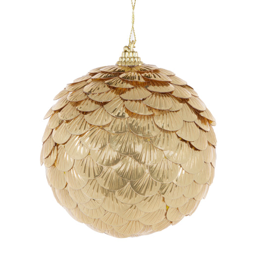 Gold Metallic Scale Texture Christmas Bauble