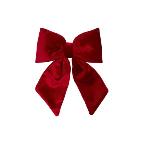 24cm Red Velvet Bow w/Clip