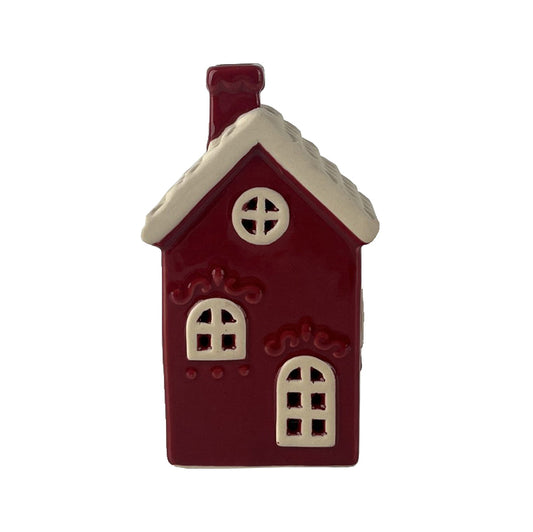 Red Ceramic Christmas House