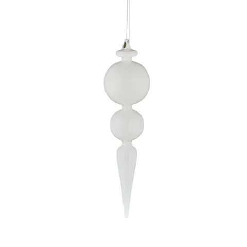 White Glacial Finial Ornament