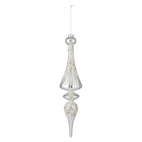 Silver Embellished Finial Ornament
