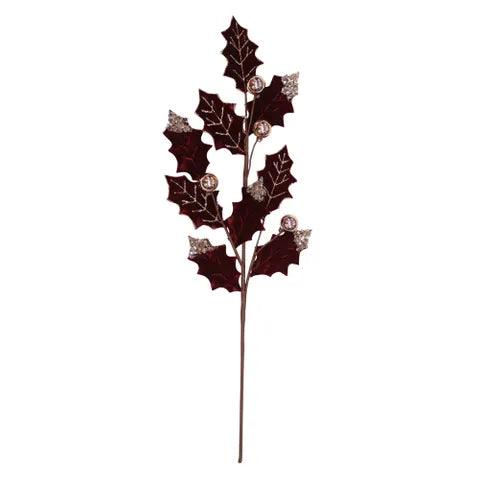 Velvet Burgundy & Gold Leaf Pick