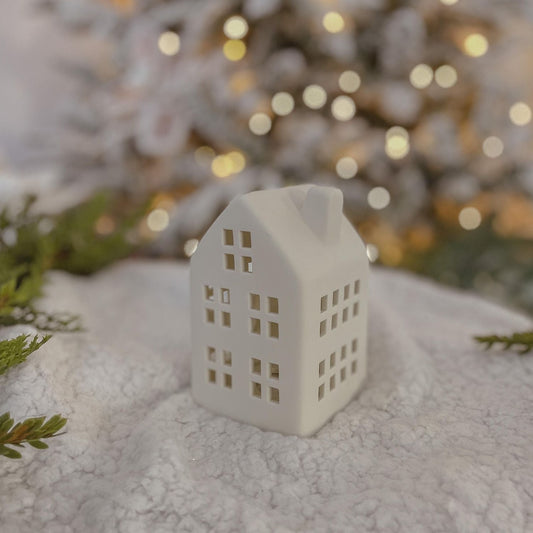 Small White Porcelain Festive House