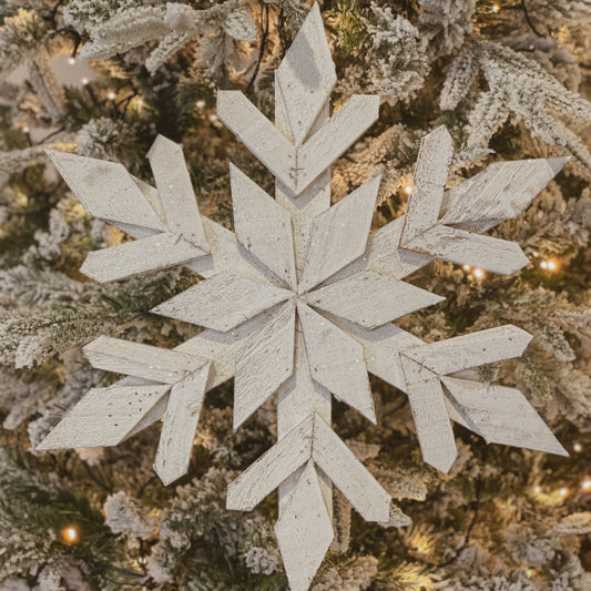 White Wooden Snowflake