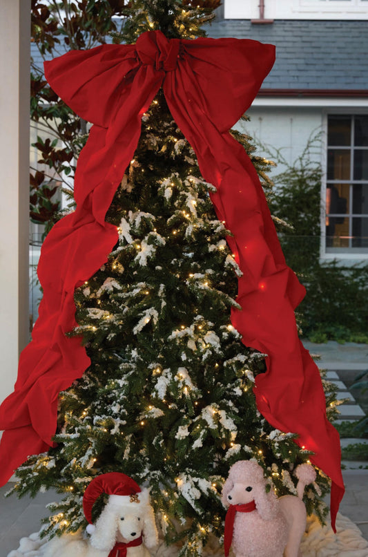 Luxe Red Velvet Bow Tree Topper