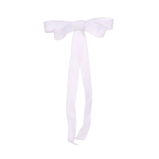 6pk White Velvet Skinny Bows