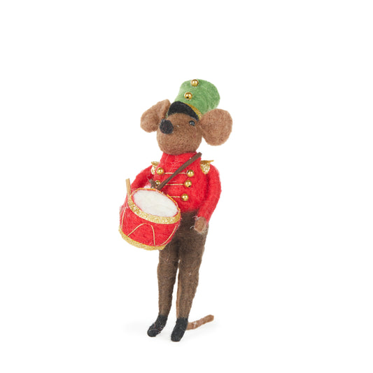 Wool Drummer Mouse Ornament