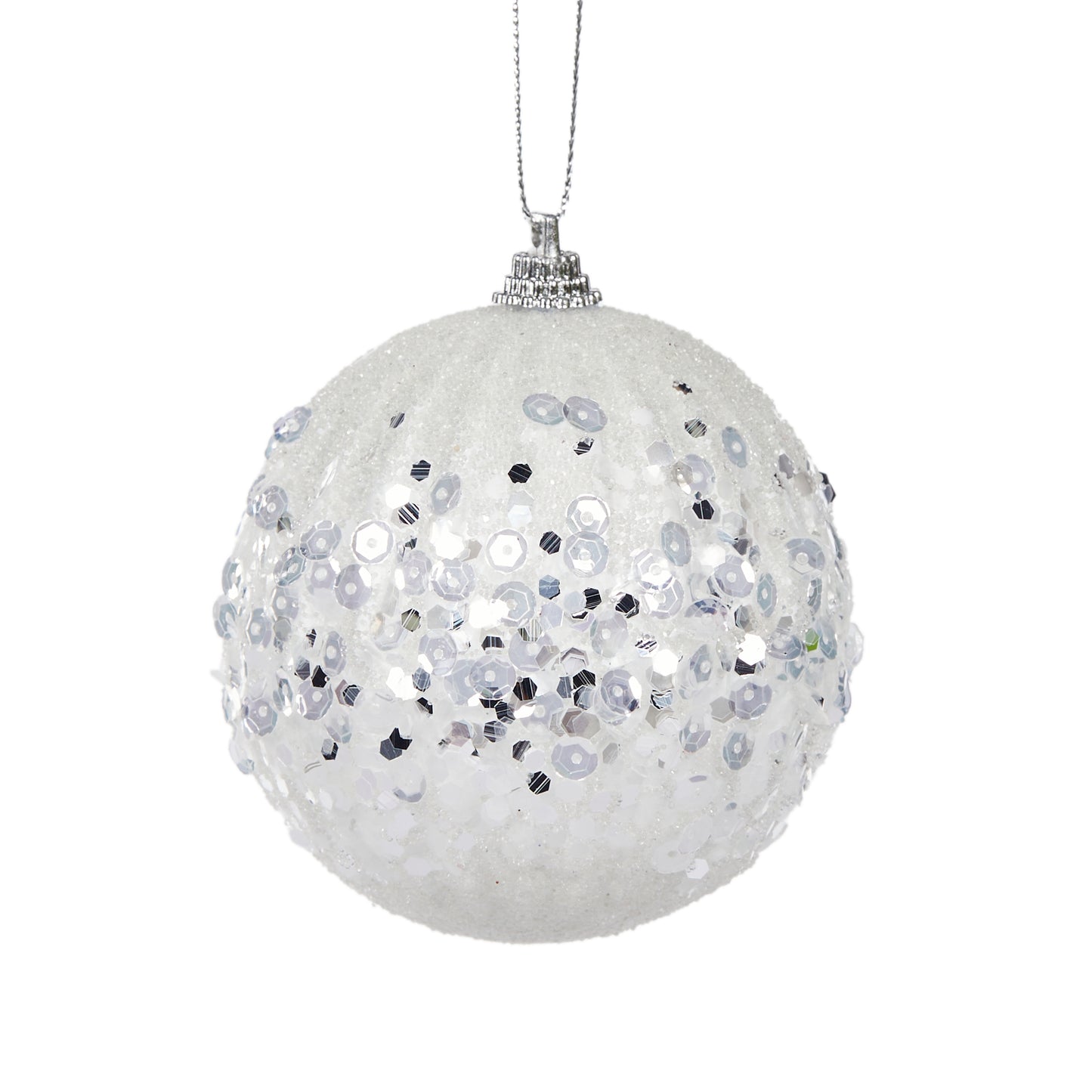 White Wrapped Bauble