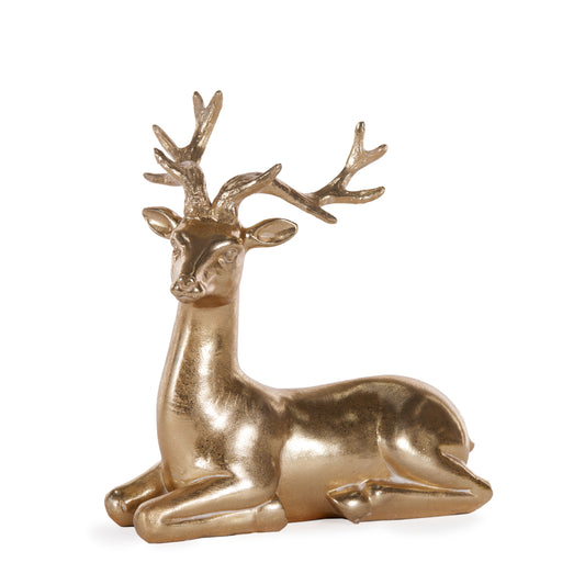 Metallic Gold Sitting Reindeer