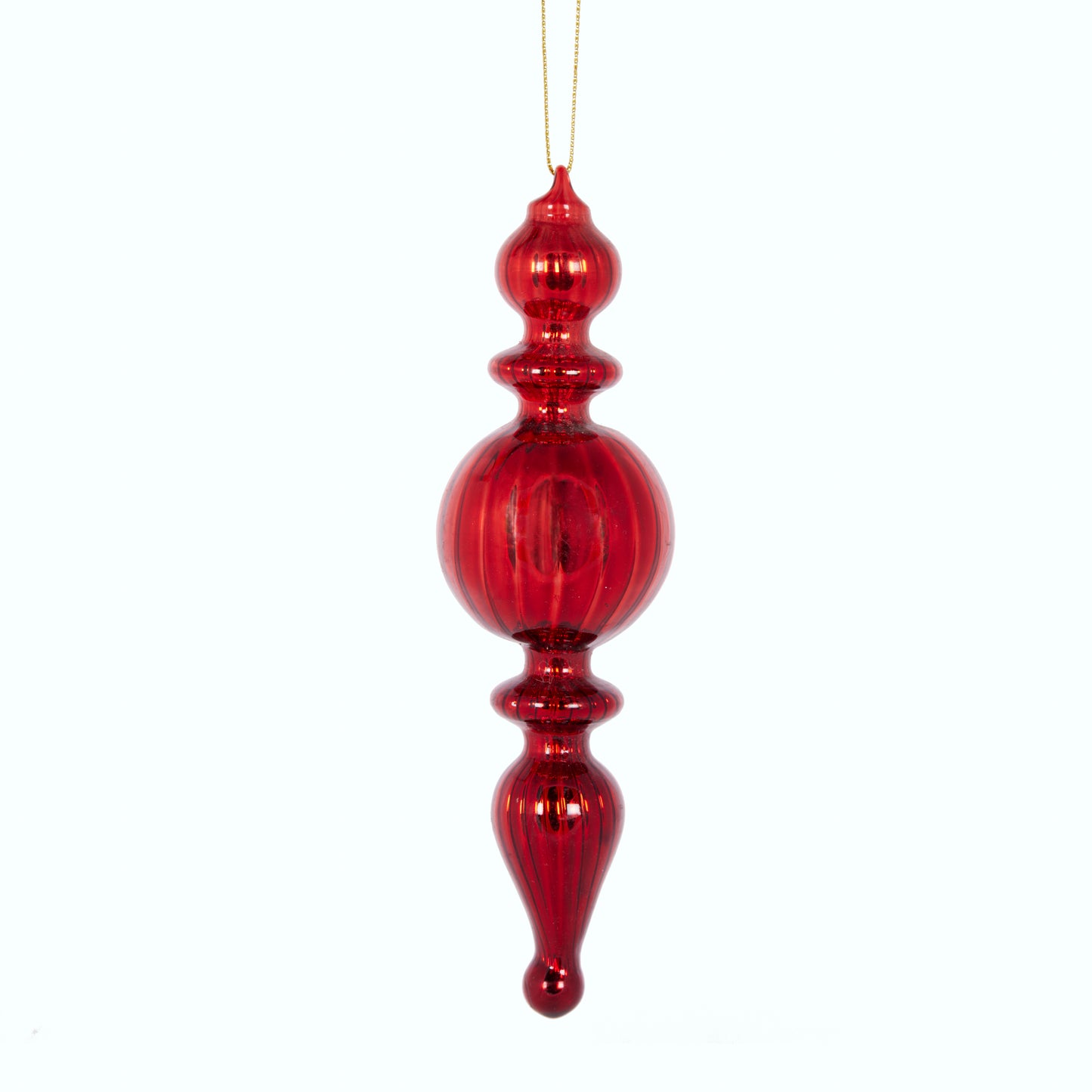 Round Burgundy Glass Finial