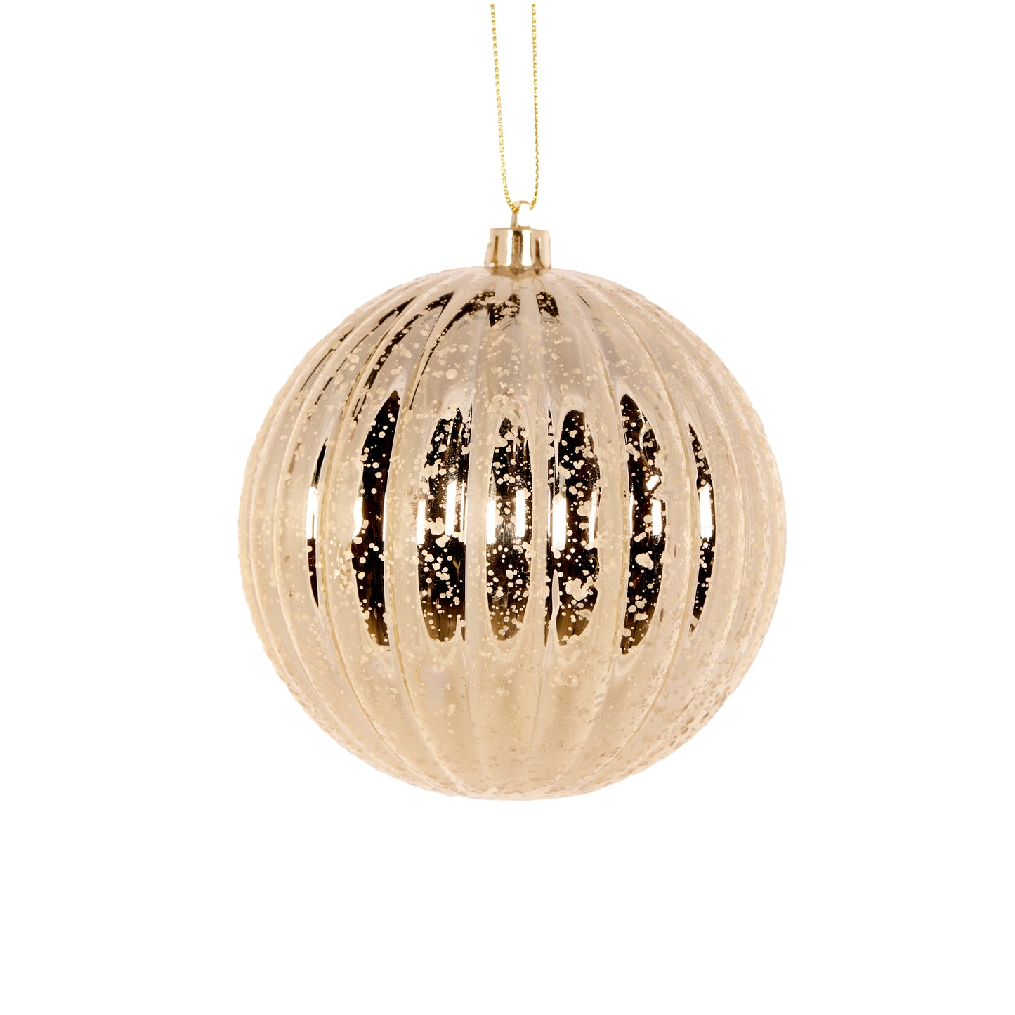 Ribbed Gold Mercury Christmas Bauble