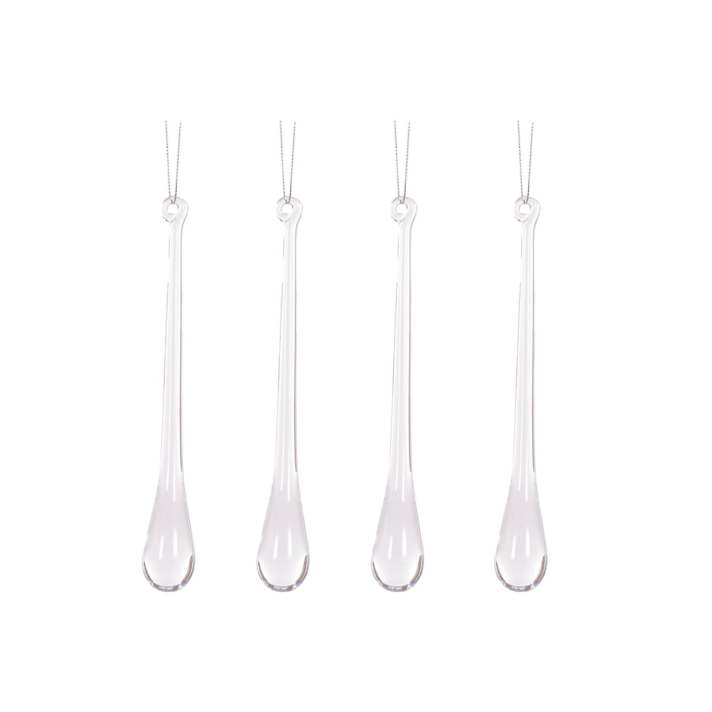 4 Pack Clear Icicle Drop Ornaments