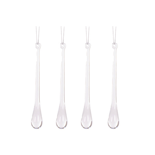 4 Pack Clear Icicle Drop Ornaments