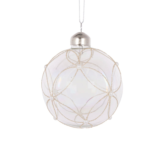 Iridescent Pearl Geometric Christmas Bauble