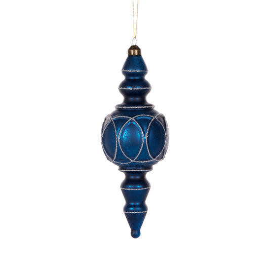 Midnight Blue Embellished Finial Ornament