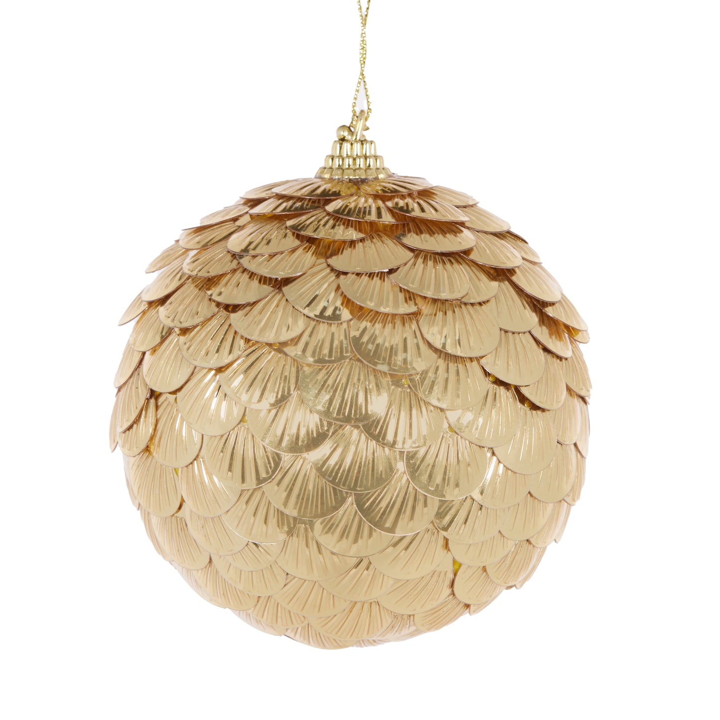 Gold Metallic Scale Texture Christmas Bauble