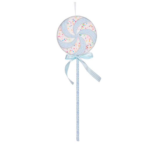 Pastel Blue Swirl Lollipop Ornament