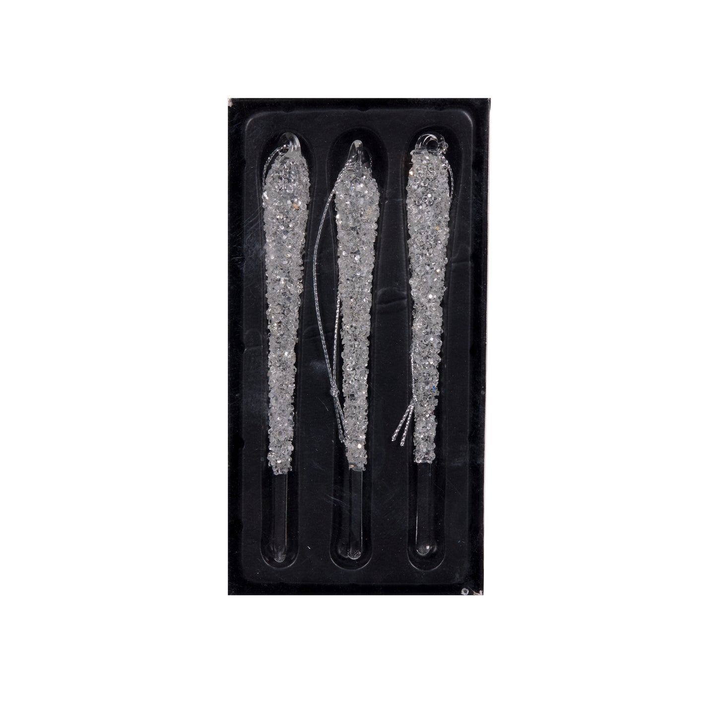Set/3 Frosted Glass Drop Icicles