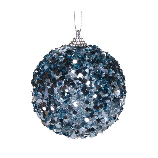 Blue Glitter Flake Bauble