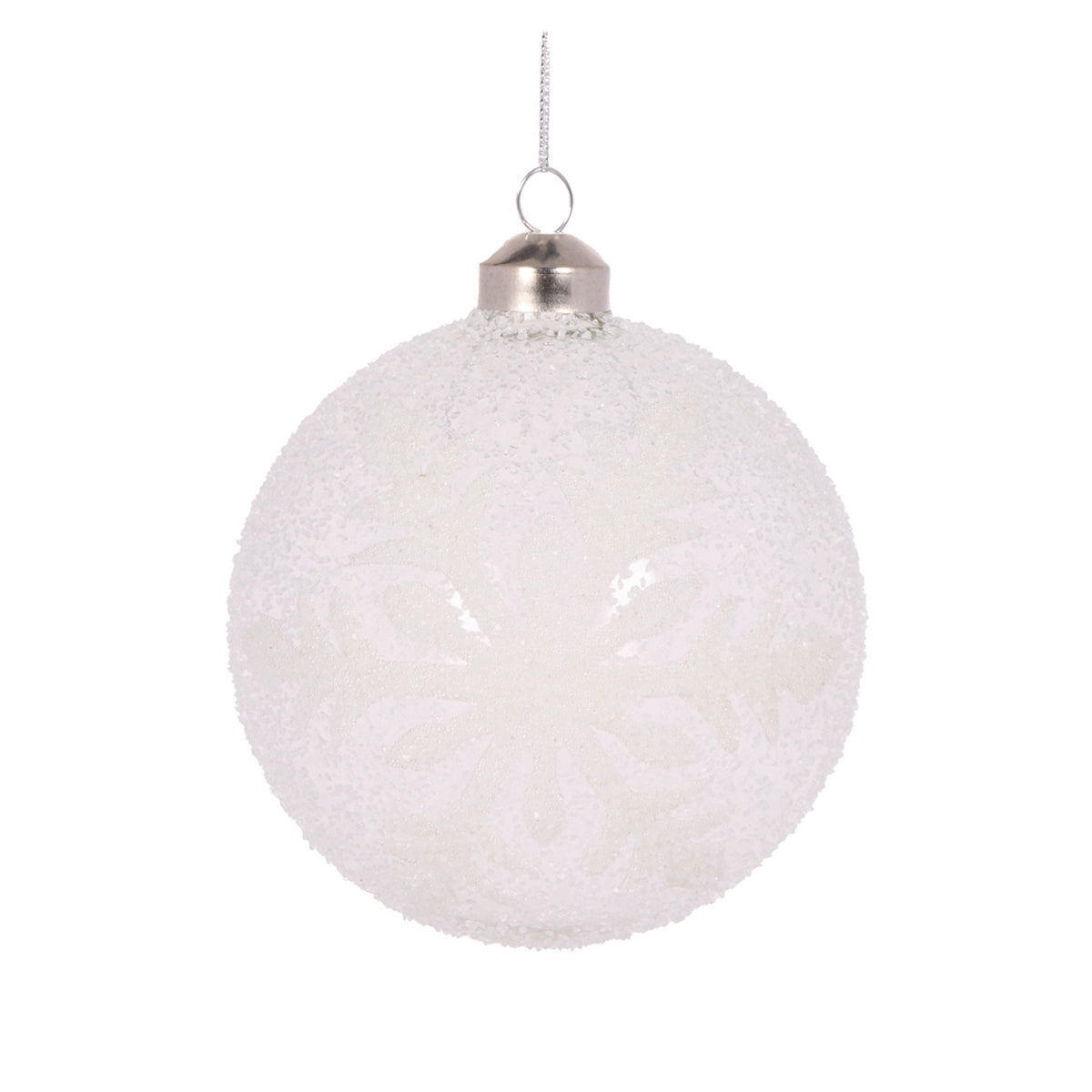 Clear Frosted Snowflake Bauble