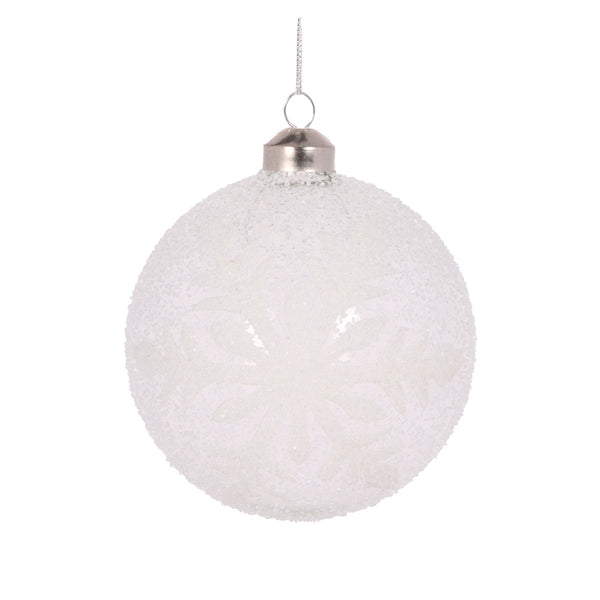 Clear Frosted Snowflake Bauble – The White Christmas Co