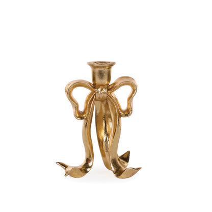 20cm Gilded Bow Candle Holder