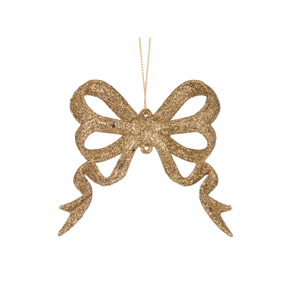 Gold Glitter Bow Ornament