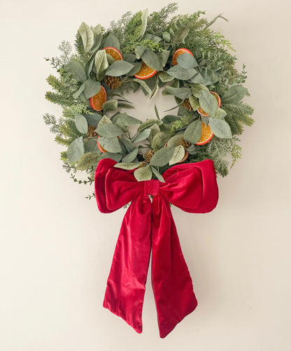 50cm Hanging Velvet Red Bow