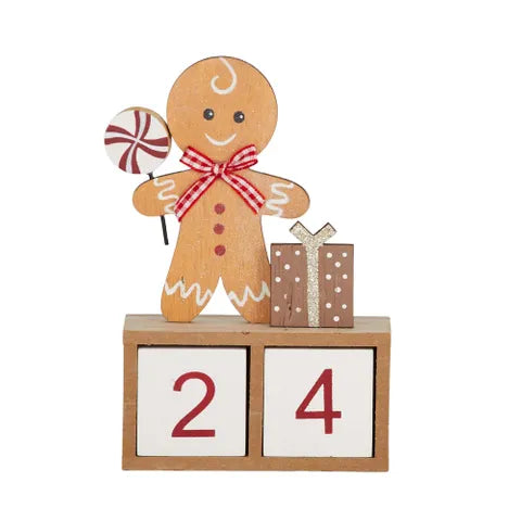 Wooden Gingerbread Man Advent Calendar