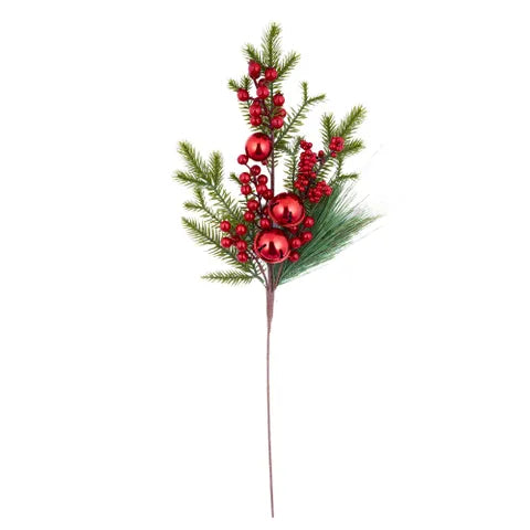 Red Berries & Bells Christmas Pick