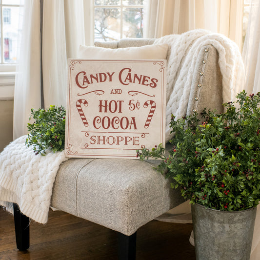 Candy Cane & Hot Cocoa Christmas Sign