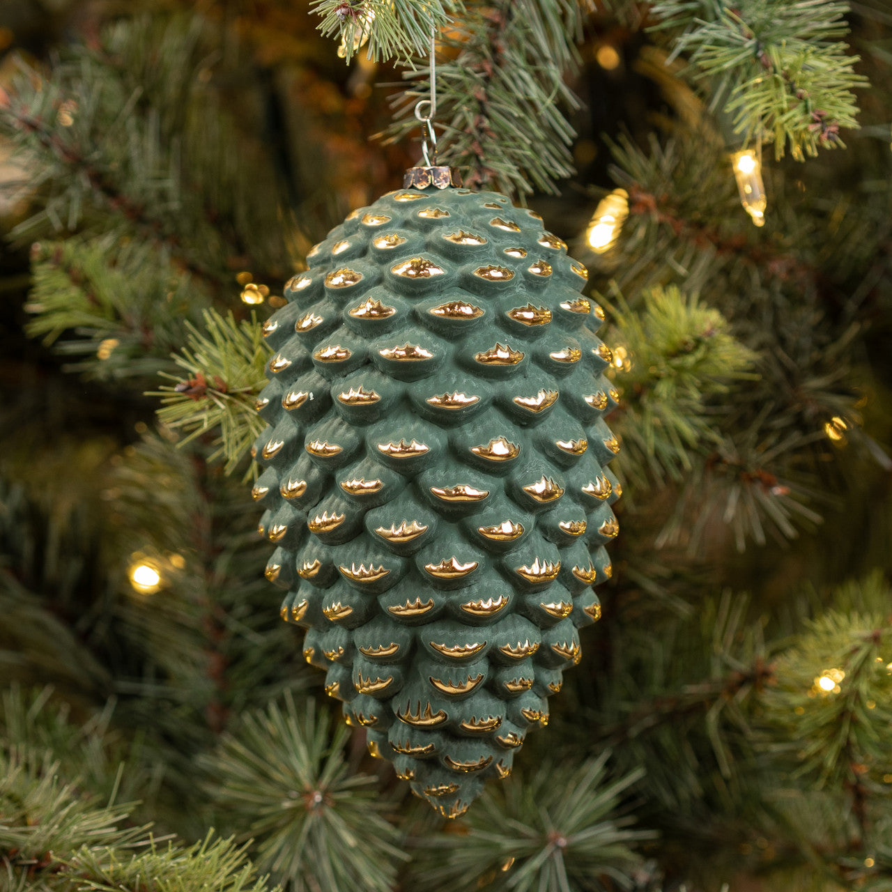 Forest Green Pinecone Christmas Ornament