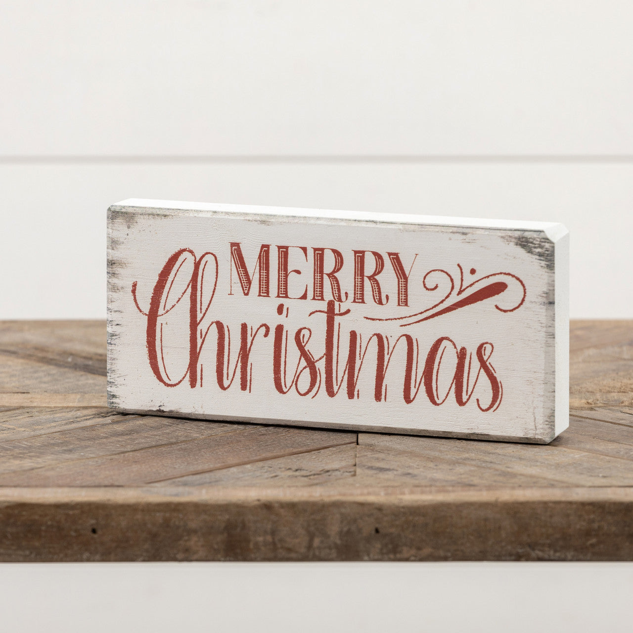 Red Merry Christmas Wooden Sign