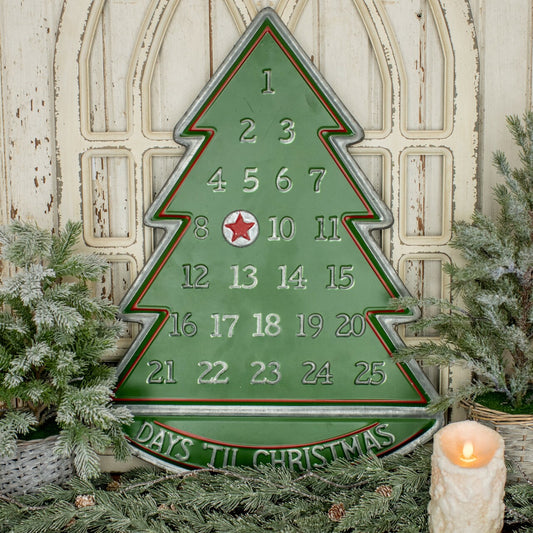 Christmas Tree Advent Calendar Sign