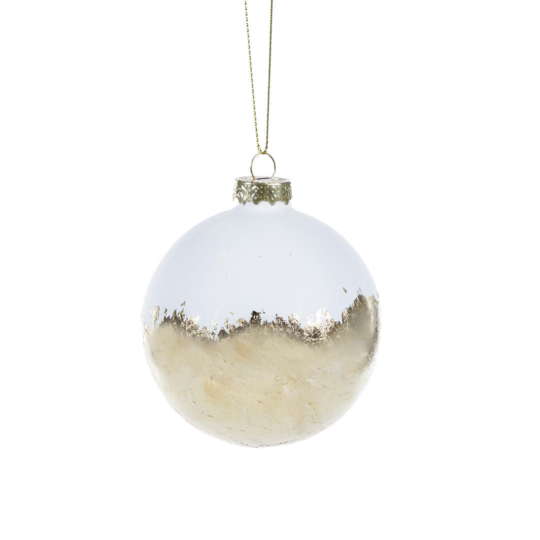 Gold Leaf Christmas Bauble