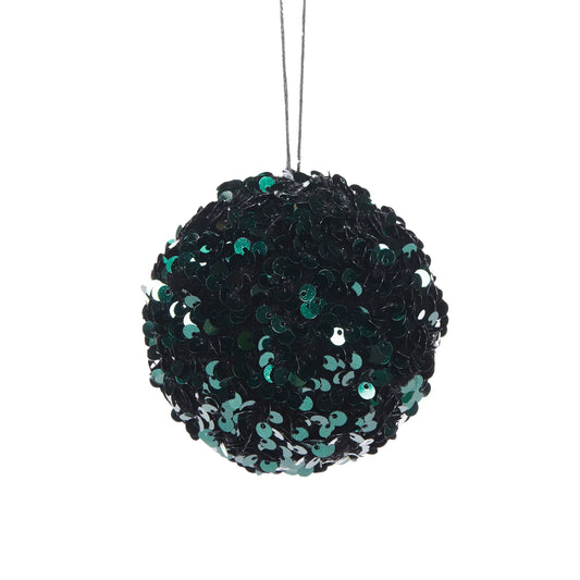 Emerald Green Sequin Christmas Bauble