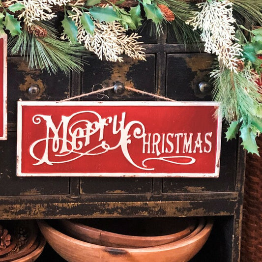 Red Merry Christmas Sign