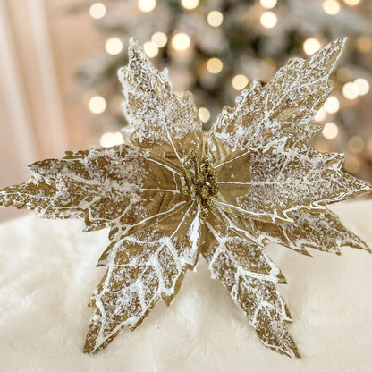 Frosted Gold Christmas Poinsettia