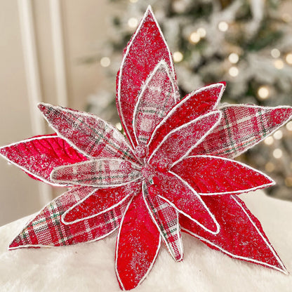 Frosted Tartan Christmas Poinsettia