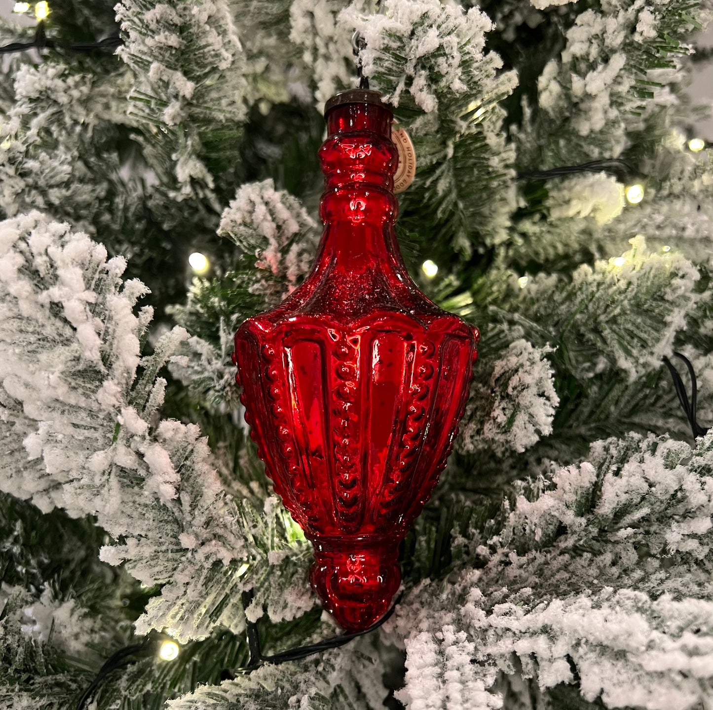 Red Umbrella Finial Kugel Ornament