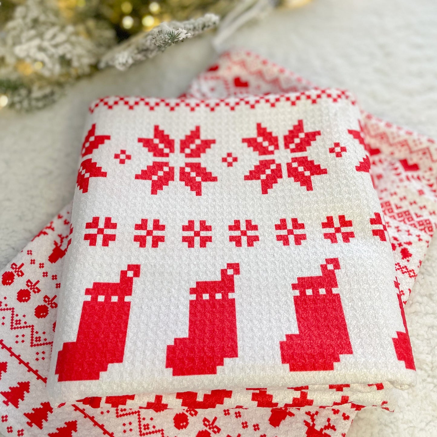 Christmas Fair Isle Beach Towel