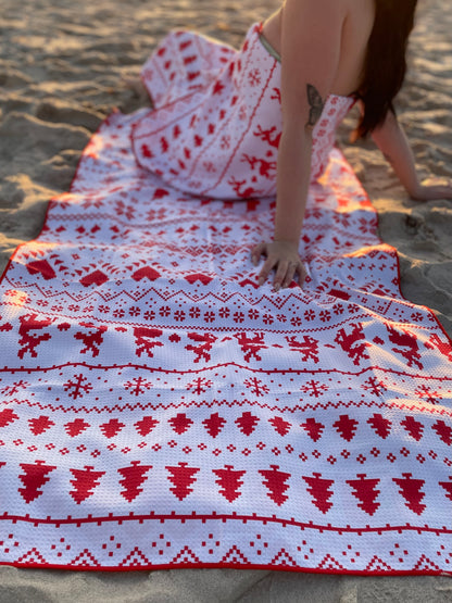 Christmas Fair Isle Beach Towel