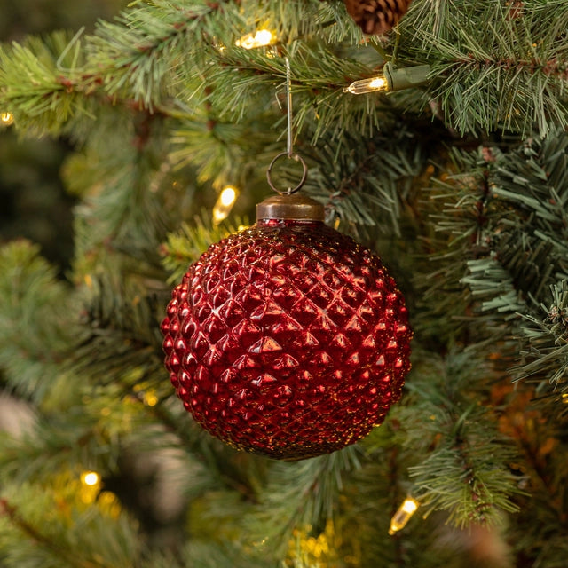 Red Textured Kugel Ornament