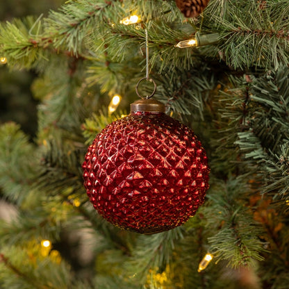 Red Textured Kugel Ornament