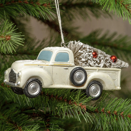 White Pick-Up Truck Ornament